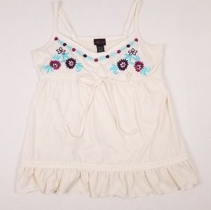 Torrid Tank Top With Floral Embroidery Size 0